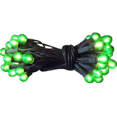 Zestaw 50 Zielonych Perłowych Lamp Choinkowych w Kształcie Kulek 220V-240V na Zielonym Kablu 3m