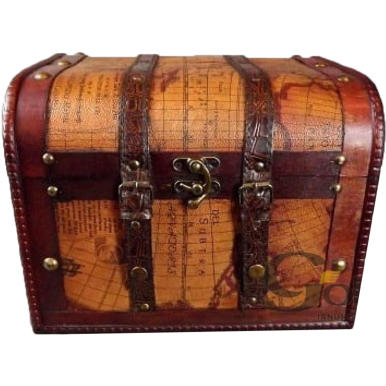 Kufer podróżniczy Globetrotter w brązowej skórzanym wykończeniu, średni rozmiar