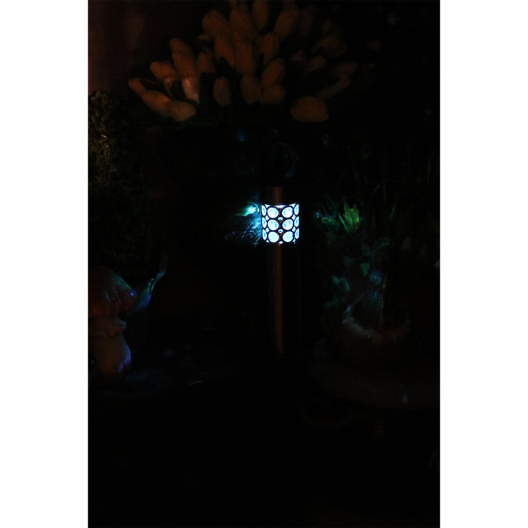 Srebrna lampa solarna multikolor 37,5x6 cm