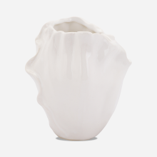 Wazon ceramiczny Biała Piękność w kształcie płatka kwiatu