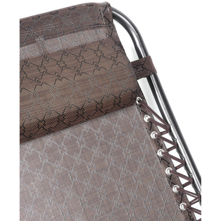 Fotel Grawitacyjny do Ogrodu BS69 Brązowy z Regulowanym Nachyleniem i Zagłówkiem