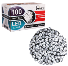 Lampki choinkowe 100 LED na białym przewodzie, do użytku wewnętrznego i zewnętrznego, emitujące zimne białe światło, długość 495cm