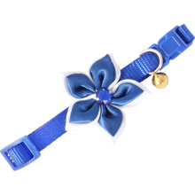 Obroża niebieska Błękitny Kwiat z dzwoneczkiem dla zwierząt domowych