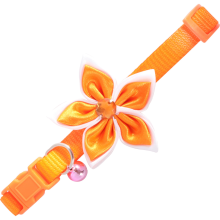 Obroża Charme Pomarańczowa z Dekoracyjnym Kwiatem i Dzwoneczkiem Bezpieczeństwa