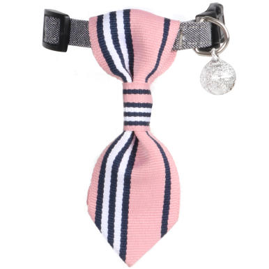 Luksusowa Obroża z Eleganckim Różowym Krawatem i Dzwoneczkiem dla Twojego Pupila