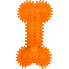 Gryzak dla psa Pomarańczowa kość z bezpiecznej gumy