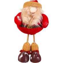 Mikołaj z Drewnianymi Nogami i Rubasznym Brzuchem 33cm Czerwony