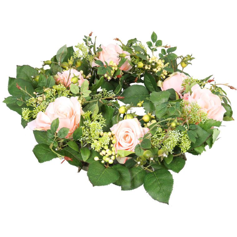 Kremowy Wianek Różany Romantyczna Kompozycja