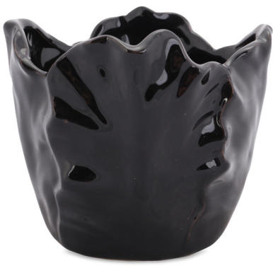 Czarna Dekoracyjna Miseczka w Kształcie Kwiatu