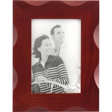 Drewniana stojąca żłobiona ramka na zdjęcie w kolorze brązowym 18x14 cm