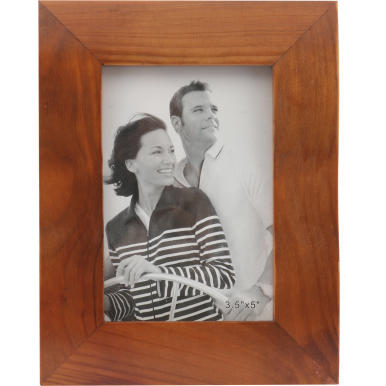 Drewniana stojąca falowana ramka na zdjęcie w kolorze brązowym 14 x 17,7 cm 