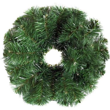 Wieniec z gałązkami o zielonym liściu i brązowym środku, średnica 35 cm