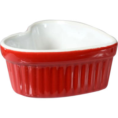 Czerwona, ceramiczna foremka do tarty w kształcie serca, 12 x 11,5 cm