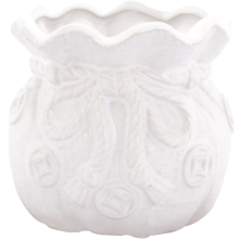 Ceramiczny Wazonik-Skarbonka Sakiewka w Kolorze Białym