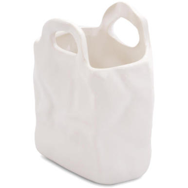 Biały Wazonik Designerski z Podkładkami Antypoślizgowymi