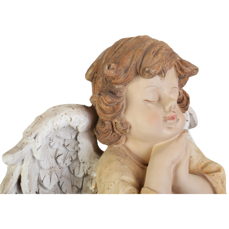 Anioł Stróż w Kremowej Szacie - Dekoracja z Polirezyny o Wysokości 30 cm