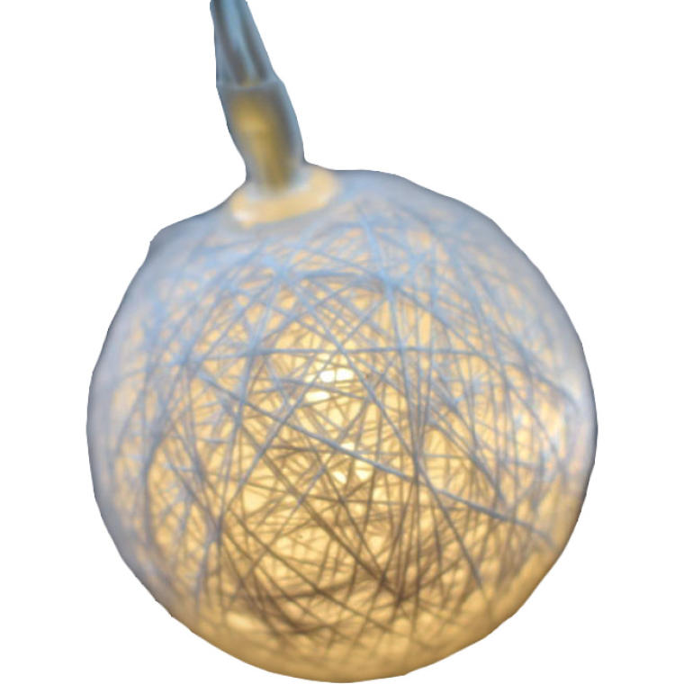Białe Lampki Dekoracyjne w Bawełnianych Kulach Cotton Glow