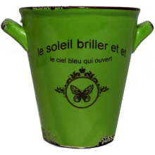 Osłonka Ceramiczna 'Vintage' w Kolorze Zielonym o Wysokości 10,5 cm