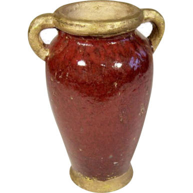 Bordowy Wazon-Amfora ze Złotym Obrzeżem i Ochronnymi Gumkami