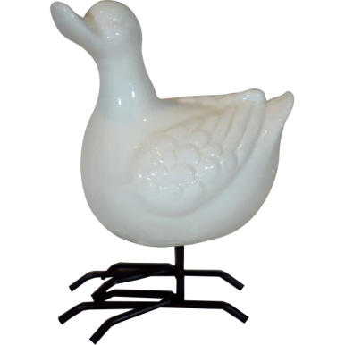 Ozdobna biała kaczka 12 cm