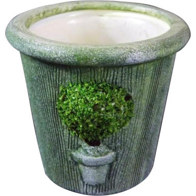 Osłonka na Doniczkę 8x8 cm Kolor Zielony z Motywem Drzewka