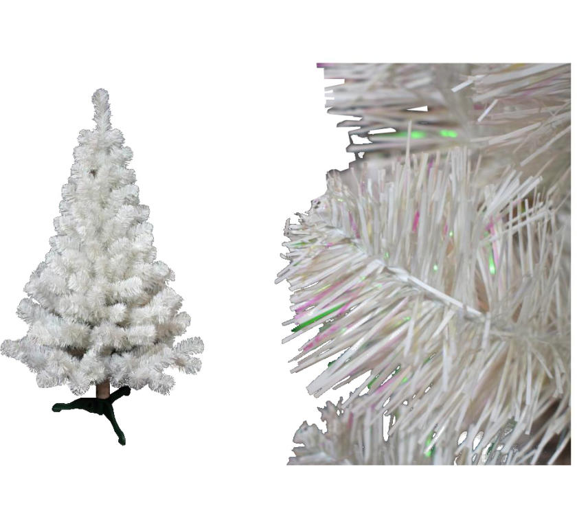 Biała choinka świerkowa na plastikowej podstawie fluo 120 cm