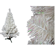 Biała choinka świerkowa na plastikowej podstawie fluo 120 cm