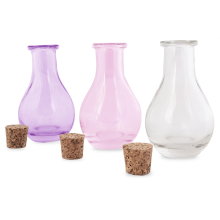 Szklane buteleczki dekoracyjne turkusowe - mini wazoniki/kontenerki na koraliki, zestaw 3 sztuk.