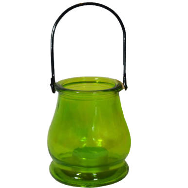 Lampion szklany zielony