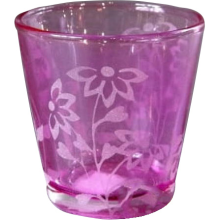 Świecznik szklany fioletowy 6 cm