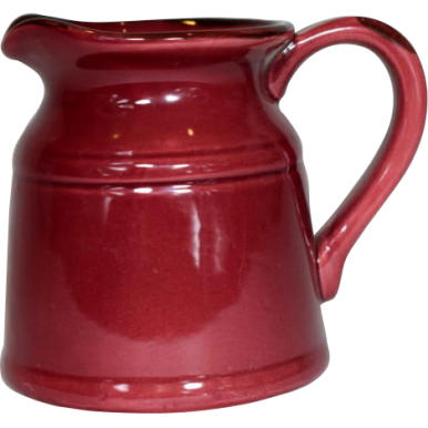 Dzbanek Czerwony z Czarnymi Akcentami, Efekt Ręcznej Roboty