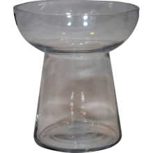 Szklany świecznik/kwietnik o średnicy 13 cm i wysokości 15 cm
