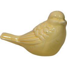 Dekoracyjna figurka ceramiczna - Ptak w kolorze zielonym, postarzany