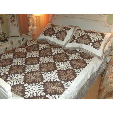 Narzuta patchwork brązowa