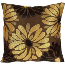 Poduszka dekoracyjna z wzorem kwiatowym, brązowa, bez wkładu, 40x40 cm