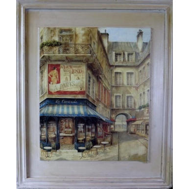 Postarzany Obraz Kamienicy Paryskiej 41x49 cm - Część 1 z Serii
