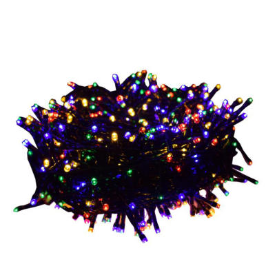 Lampki Choinkowe 400 LED Wielokolorowe do Użycia Wewnętrznego i Zewnętrznego z Czarnym Sznurem